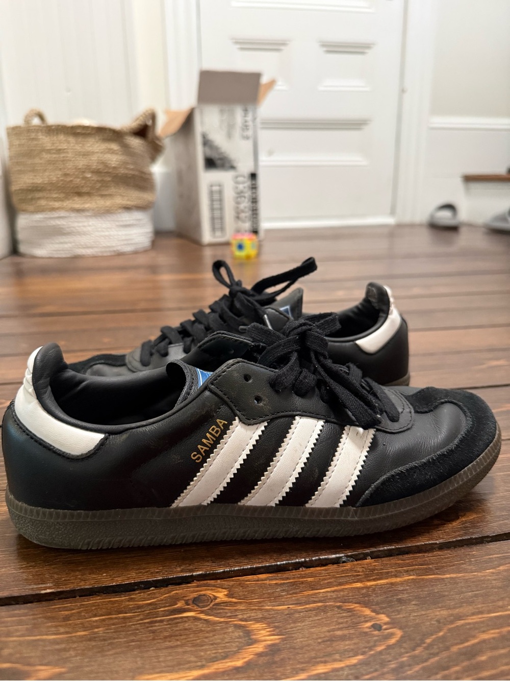 adidas Black and White Samba Retro Sneakers